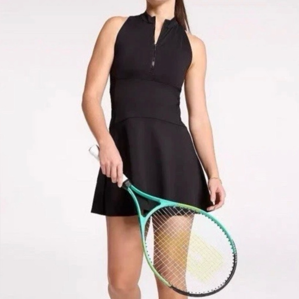CALIA PowerMove Court Dress Womens Black Tennis Pickleball Zip Small NEW 1836